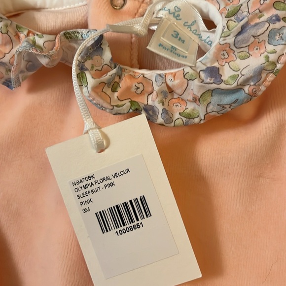 NWT Chantal Marie pink velour sleep suit size 3 m - Picture 5 of 5
